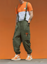 Tactical Pants Multi-Pocket Solid Color Loose Cotton Urban Workwear Overalls