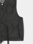 Street Fashion Style Lace-Up Workwear Fitted Vest with Multiple Pockets