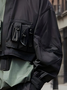 Multi-Pocket Loose Color-Blocked Urban Workwear Casual Stand-Up Collar Jacket