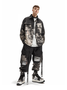 Street Style Washed City ​​Architecture Print Denim Work Jacket