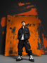 Street Style Camouflage Flap Pockets Zip-Up Work Jacket