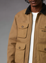 Shawl Collar Multicolor Block Regular Fit Fashionable and lightweight Casual Jacket