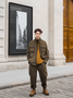 Street Style Washed Cotton Zip-Up Work Jacket