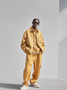 Street Style Washed Cotton Zip-Up Work Jacket