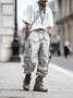 Streetwear Outdoor Washed Cargo Pants Relaxed Fit Work Pants with Multi Pockets