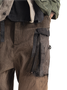 Grunge Vintage Suede Pockets Cargo Jogging Pants