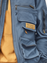 Street Style Washed Cotton 3D Pockets Zip-Up Work Jacket