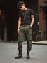 Retro Washed Cargo Pants Casual Outdoor Relaxed Fit Work Pants with Multi Pockets