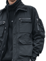 Water Resistant  Street Stand Collar Zipper Multi-Pocket Work Jacket