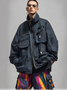 Urban Cotton Loose Mock Neck Jacket Fashionable And Light Work Clothes