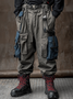 Loose Wearable Work Clothes Street Windbreaker with Flap Pockets Loose Casual Pants