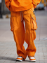 Orange Tactical Pants Street Style Water Resistant Ripstop Cargo Pants Work Hiking Pants