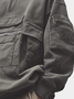 Street Style Work Cargo Pockets Cotton Quarter-Zip Hoodie Sweatshirt