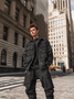 Street Style Art Pattern Windproof Flap Pockets Lined Work Jacket
