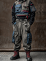 Loose Wearable Work Clothes Street Windbreaker with Flap Pockets Loose Casual Pants