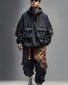 Workwear Urban Street Style Street Art Windproof Flap Pocket Lining Hooded Sweatshirt