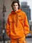 Workwear Urban Street Style Water Resistant Flap Zipper Pocket Hoodie Sweatshirt
