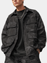 Street Style Art Pattern Windproof Flap Pockets Lined Work Jacket