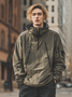 Workwear Urban Street Style Street Art Water Resistant Zipper Hooded Sweatshirt