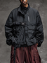 Urban Loose Mock Neck Plain Jacket Fashionable And Light Work Clothes