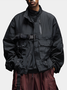 Urban Loose Mock Neck Plain Jacket Fashionable And Light Work Clothes