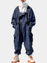 Workwear Urban Everyday Street Jumpsuit With Windproof And Waterproof Flap Pockets And Suspenders