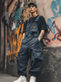 Bib Overalls Loose Fit Baggy Casual Workwear Fashion Lightweight Sloppy Coveralls with Cargo Pockets