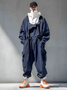 Workwear Urban Everyday Street Jumpsuit With Windproof And Waterproof Flap Pockets And Suspenders