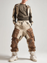 Men's Ripstop Colorblock Multi-Pocket Street Straight Tactical Pants
