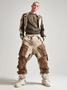 Men's Ripstop Colorblock Multi-Pocket Street Straight Tactical Pants