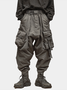 Men's Water Resistant Ripstop Dark Gray Multi-Pocket Trendy Street Tactical Pants