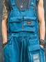 Men's Ripstop Blue Multi-Pocket Trendy Deconstructed Street Overalls