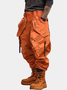 Men's Water Resistant Ripstop Orange Multi-Pocket Street Tactical Pants