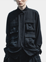 Men's Black Ripstop Multi-Pocket Fashion Work Shirt