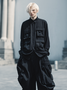 Men's Black Ripstop Multi-Pocket Fashion Work Shirt
