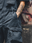 Bib Overalls Loose Fit Baggy Casual Workwear Fashion Lightweight Sloppy Coveralls with Cargo Pockets