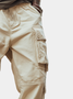 Street Style Washed Cotton Flap Pockets Work Pants
