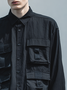 Men's Black Ripstop Multi-Pocket Fashion Work Shirt