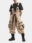 Bib Overalls Loose Fit Baggy Casual Workwear Fashion Lightweight Sloppy Coveralls with Cargo Pockets