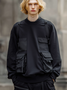 Trendy and avant-garde workwear multi-pocket Hoodie Sweatshirt
