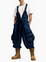 Bib Overalls Loose Fit Baggy Casual Workwear Fashion Lightweight Sloppy Coveralls with Cargo Pockets