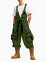 Bib Overalls Loose Fit Baggy Casual Workwear Fashion Lightweight Sloppy Coveralls with Cargo Pockets