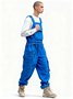 Men's Ripstop Blue Multi-Pocket Trendy Deconstructed Street Straight Overalls