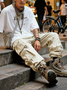Streetwear Outdoor Washed Cargo Pants Relaxed Fit Work Pants with Multi Pockets