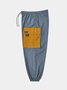 Men's Colorblock Waterproof Cargo Pants with Multi-Pockets and Loose Fit