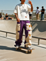 Color-block Casual Cargo Pants Workout Joggers Hiking Drawstring Tactical Pants with Multi Pockets