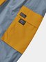 Men's Colorblock Waterproof Cargo Pants with Multi-Pockets and Loose Fit