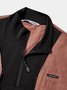Street Style Urban Street Style Flip Pocket Fashion Workwear Color Matching Stand Collar Sweatshirt