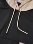 Workwear Urban Street Style Street Art Windproof Flap Pocket Lining Hooded Sweatshirt