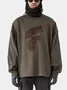 Paneled Sleeves Workwear Sweatshirt Urban Functional Style Casual Street Work Pullover